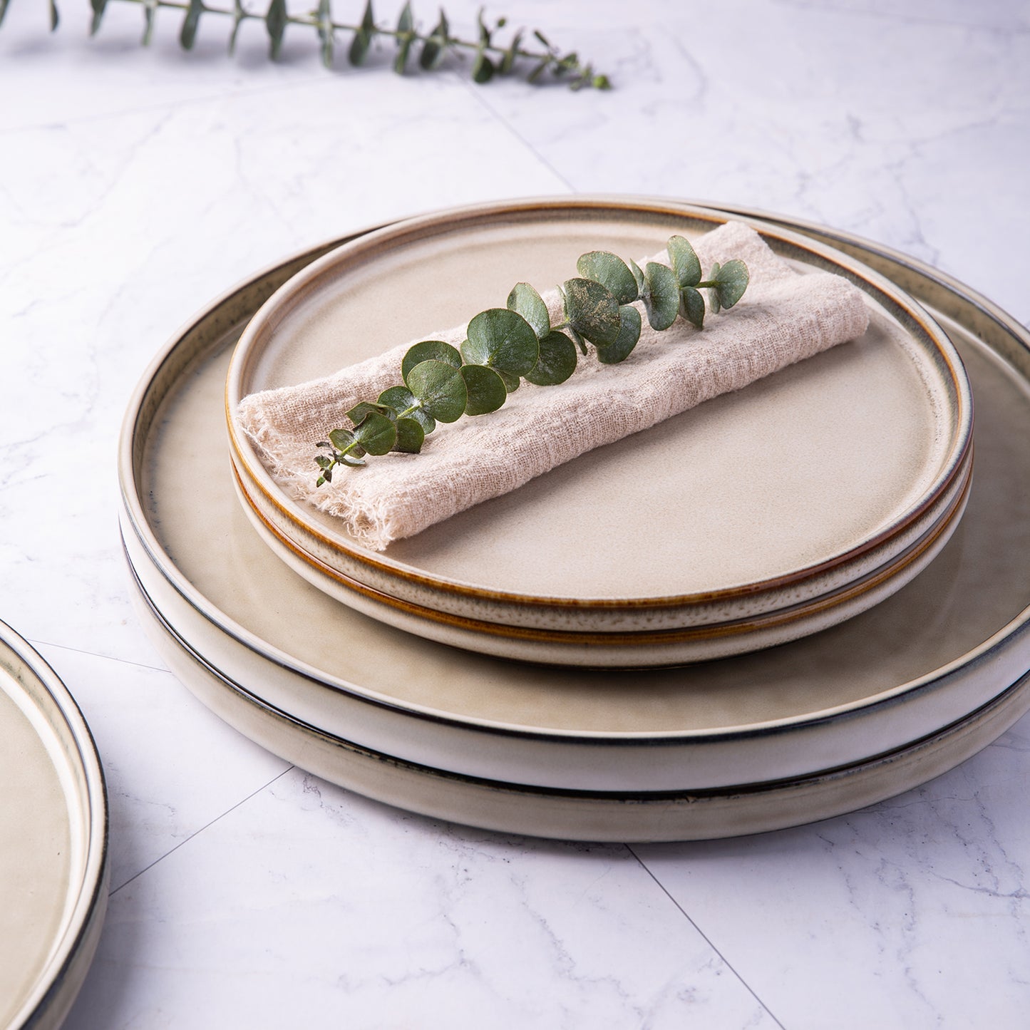 GBHOME Stoneware Plates Set of 4, 10.0 Inch Dinner Plates