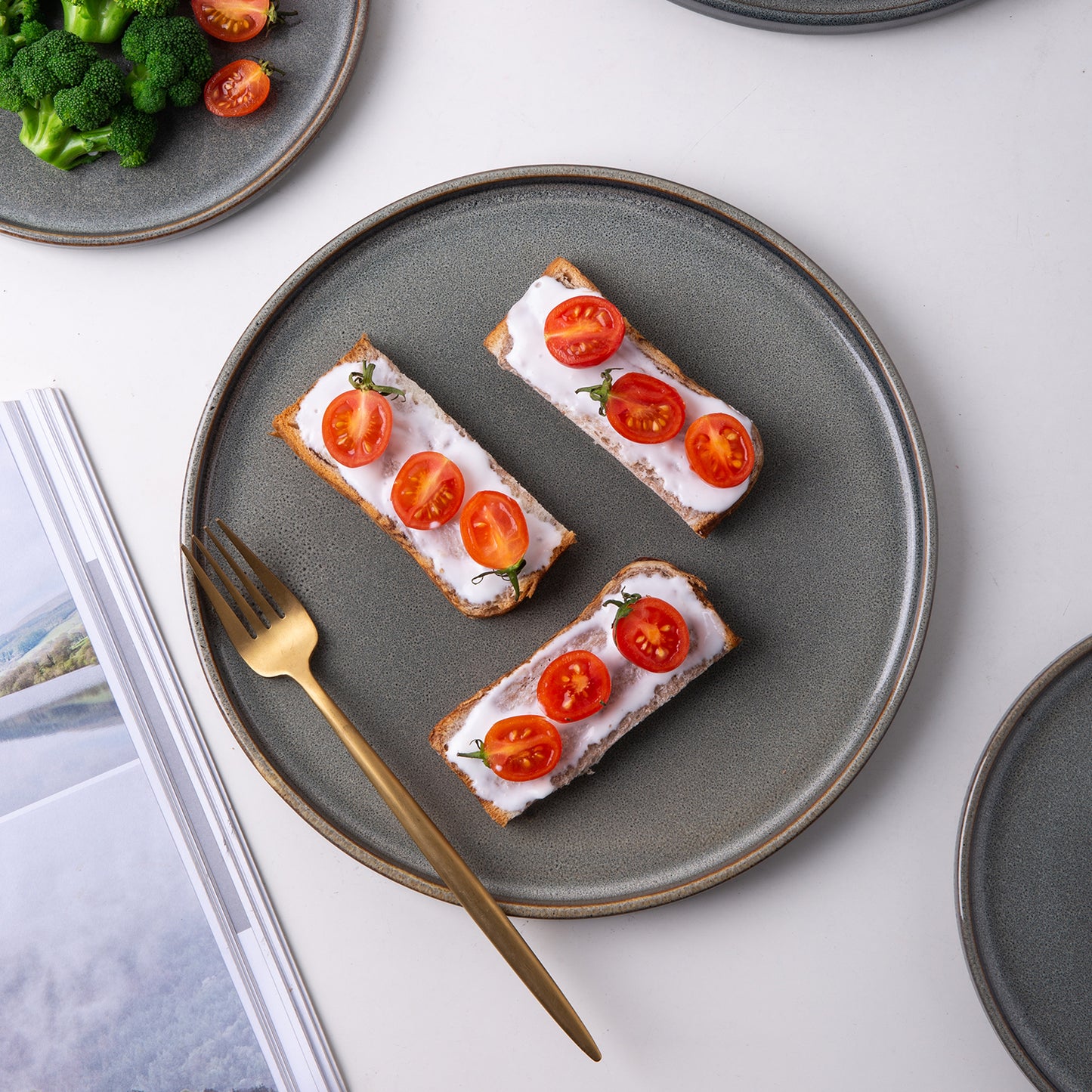 GBHOME Stoneware Plates Set of 4, 8.0 Inch Plates