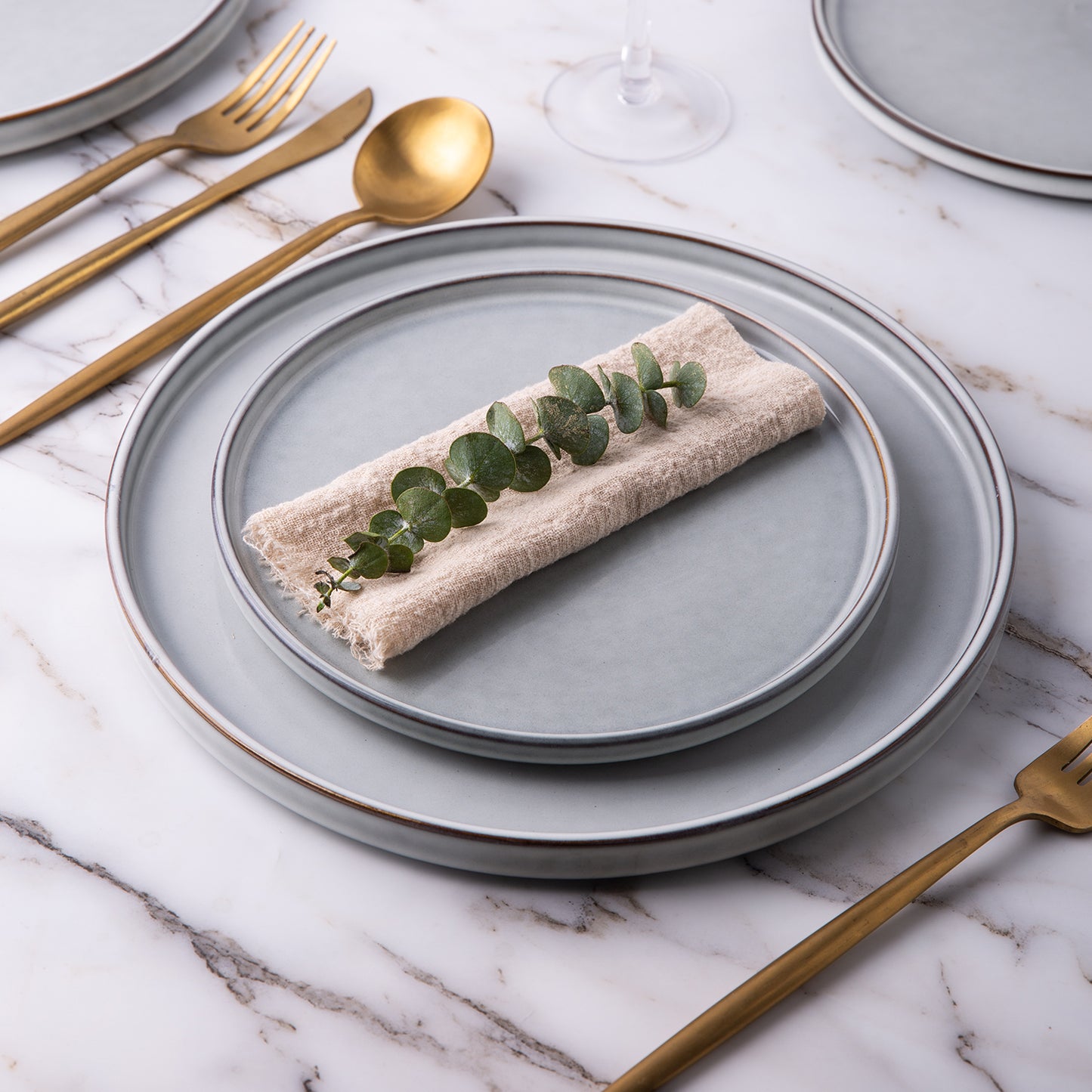 GBHOME Stoneware Plates Set of 4, 8.0 Inch Plates