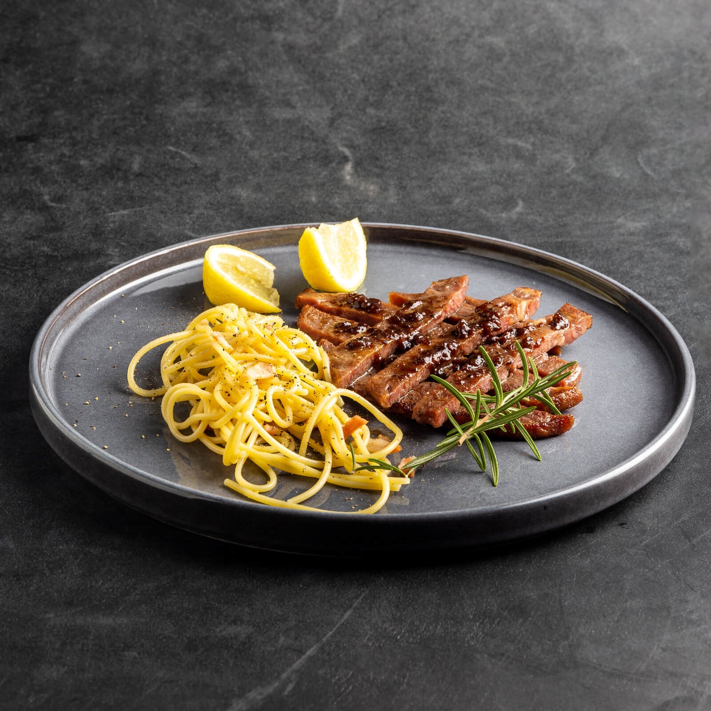GBHOME Stoneware Dinner Plates Set of 4-Reactive Glaze Grey
